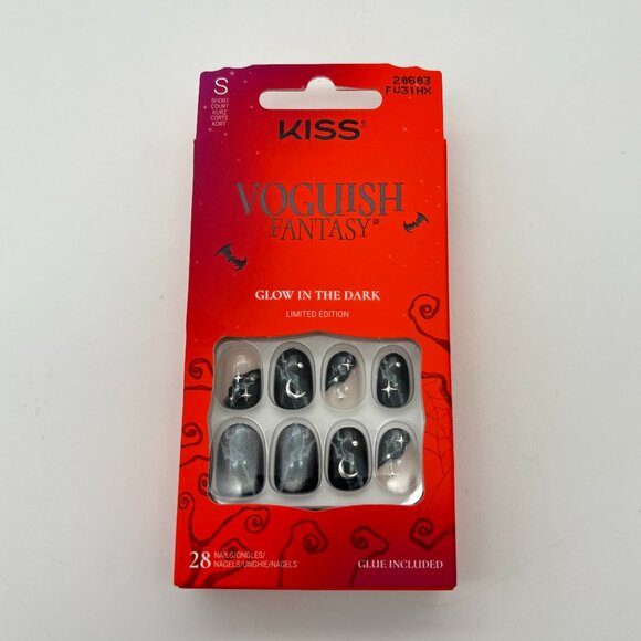 KISS Voguish Fantasy Halloween Glow Dark Press-On Nails, Space Girl, Short Oval - Picture 1 of 3